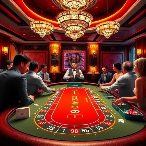 Playtech table display showing current bets and dealer information